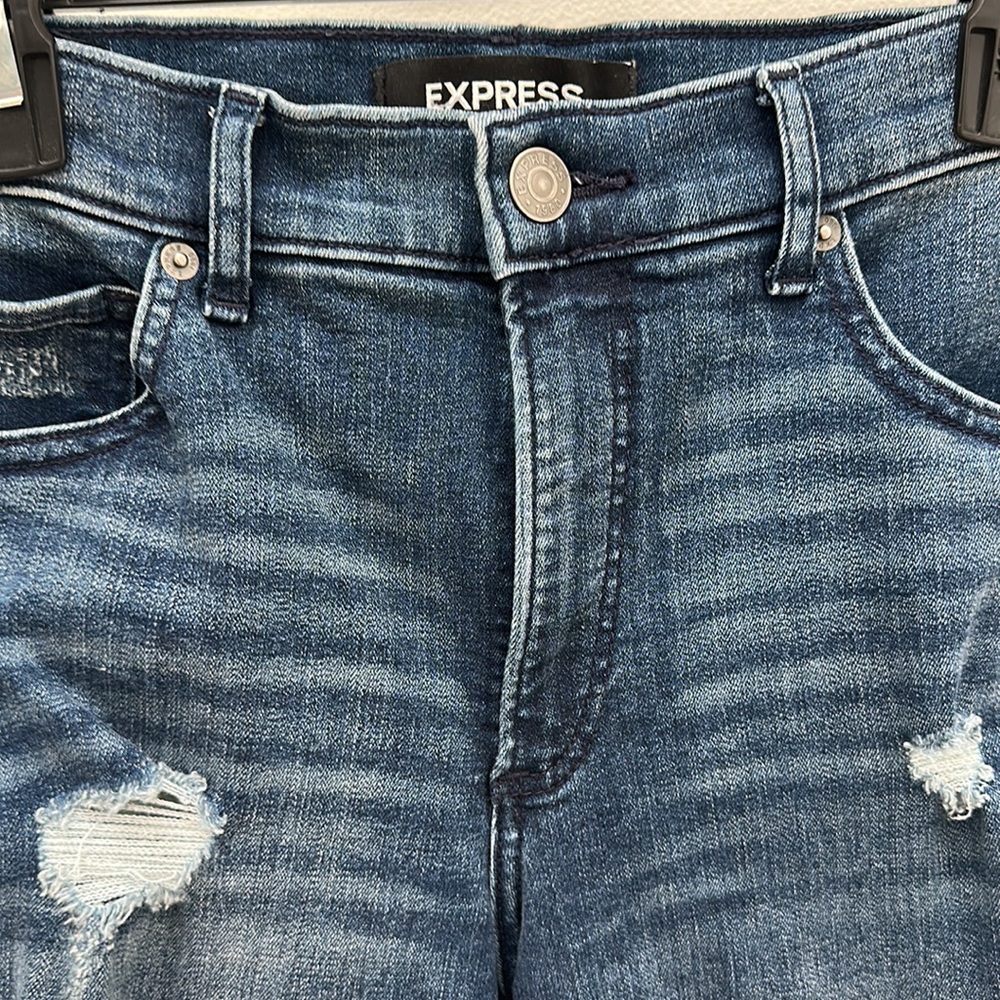 Express ankle high rise distressed jeans - Picture 2 of 6